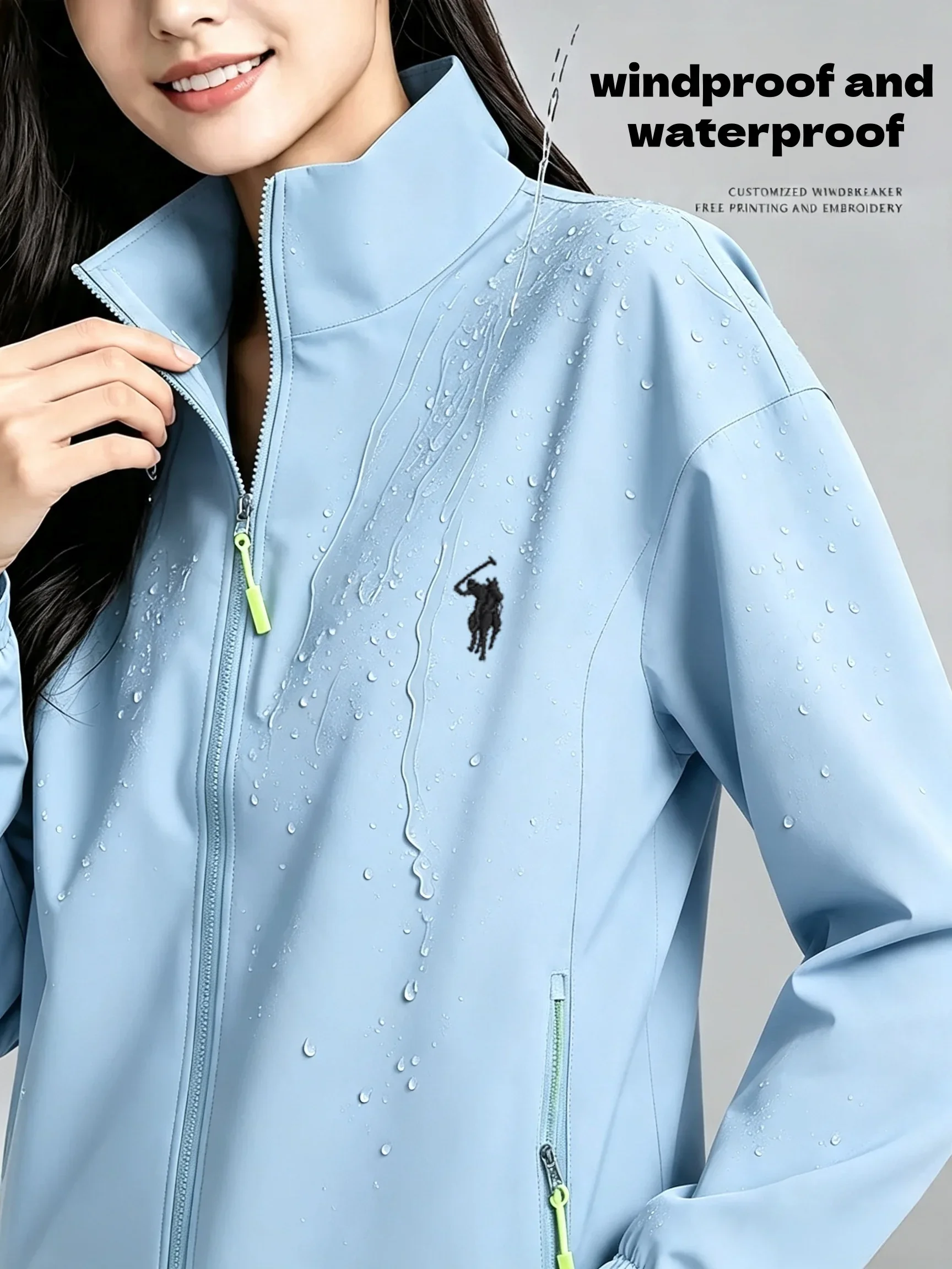 2026 neue High-End-Markenjacke für Damen und Herren mit langen Ärmeln und Reißverschluss, Herbstmode, exquisite Stickerei, wasserdicht, strapazierfähig. – Detail 5