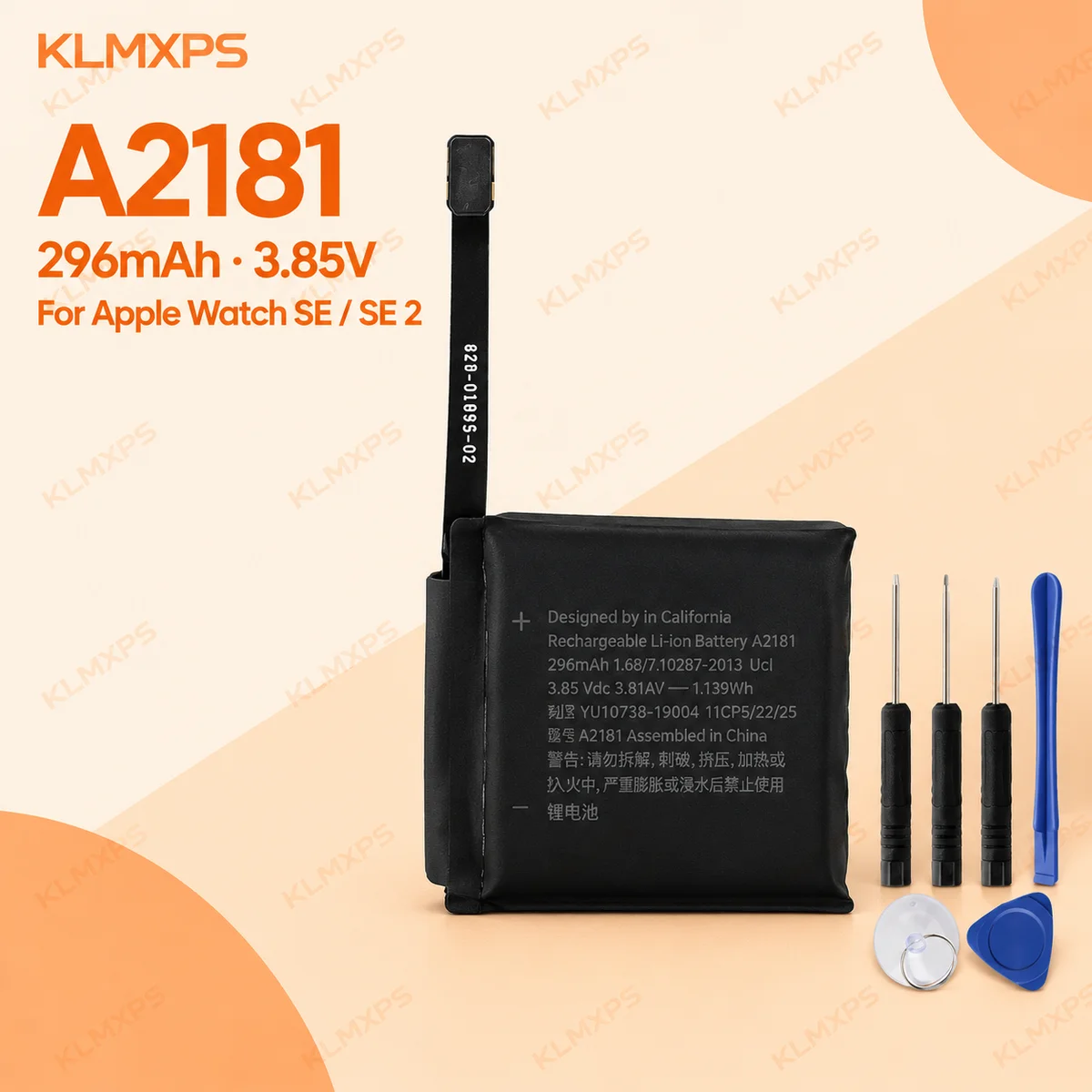 Replacement Battery for Apple Watch SE 40mm 44mm SE 2 LTE GPS Smartwatch, Compatible Battery for A2277 A2092 A2181 A2093 A2721