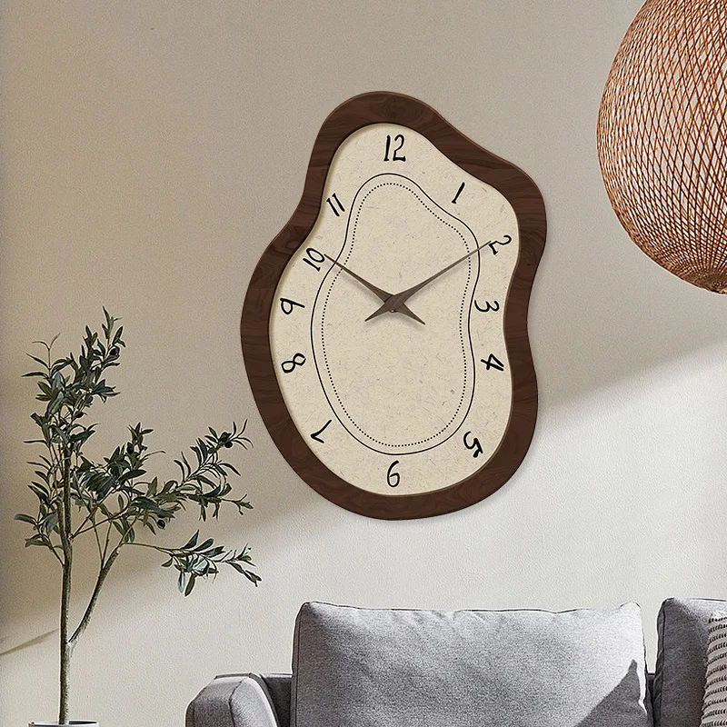 Silent Design Wall Clock French-style Ceramic Wood The Living Room Wall Clock Rooms Decoration Orologio Da Parete Home Decor