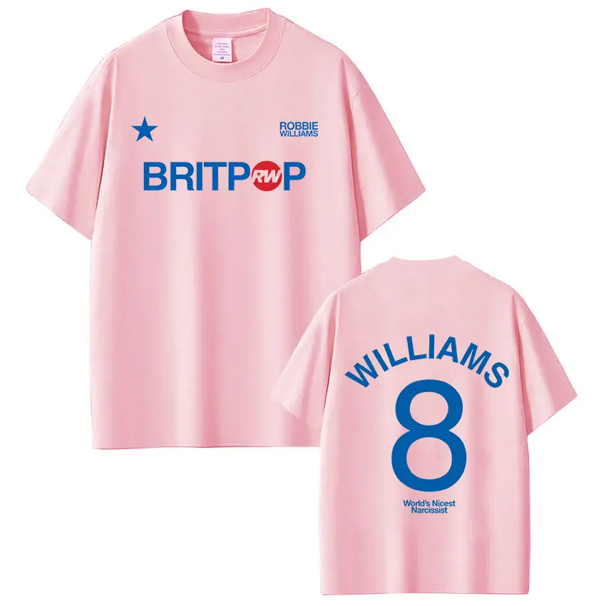 Robbie Williams Britprwp Tour 2026 T-Shirts für Herren und Damen, modische, kurzärmelige, hochwertige, lässige T-Shirts aus 100 % Baumwolle – Detail 4