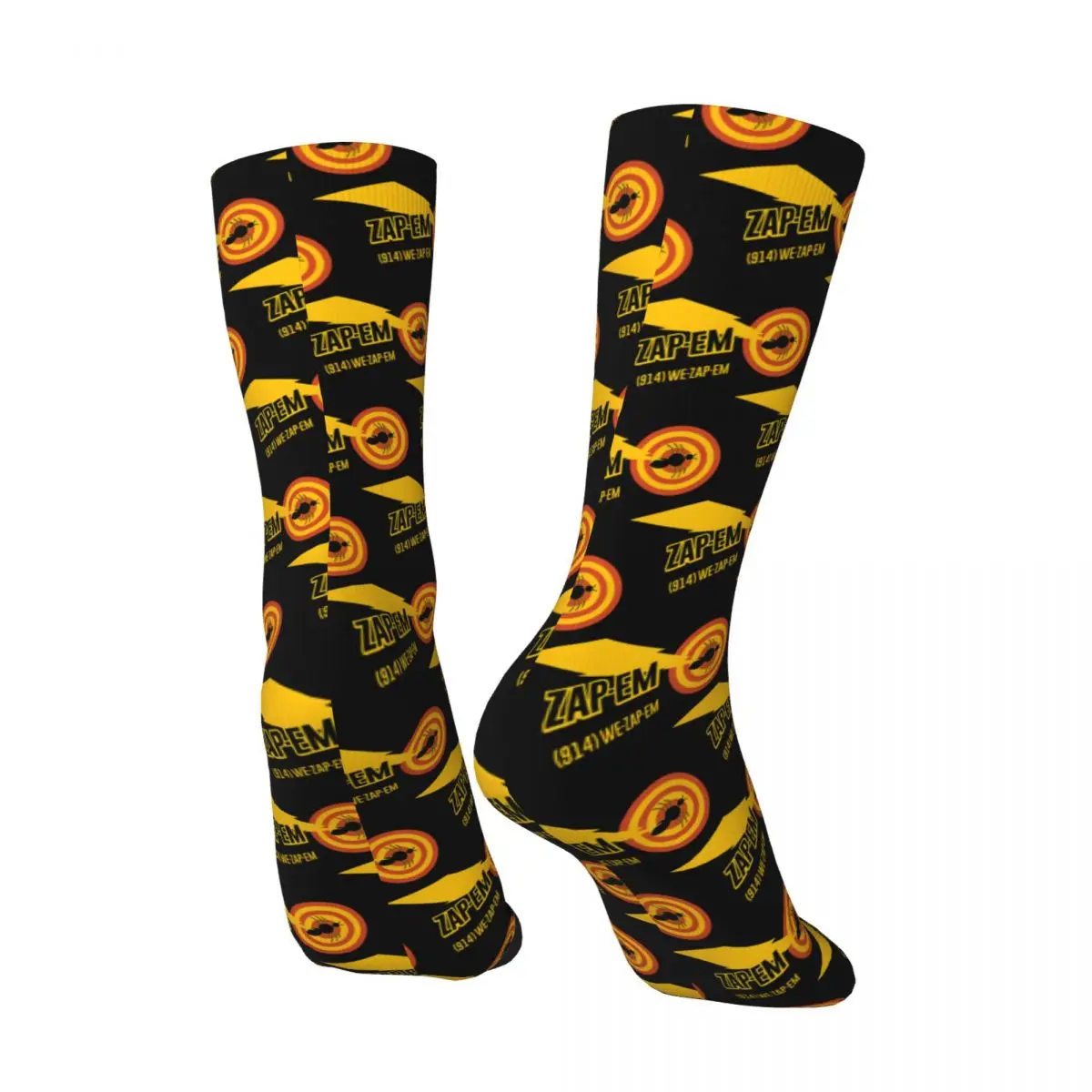 Awesome Men's Socks Retro Harajuku Zap-em Man Street Style Novelty Seamless Crew Sock