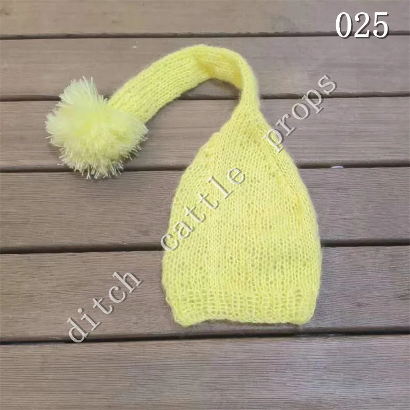 Hand-knitted Mohair Braid Hat, Newborn Photography Props