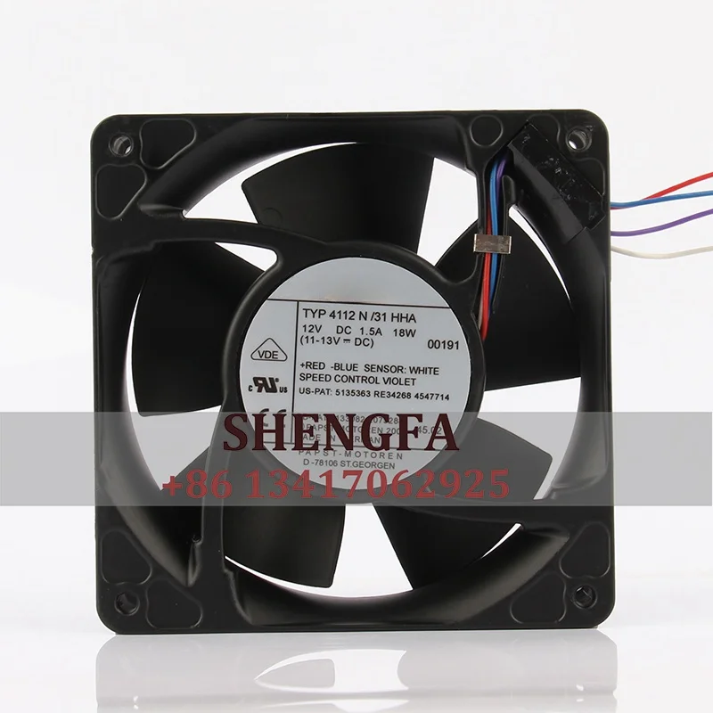 Germany 24V 48V DC12V 1.5A EC AC 18W 120X120X38MM 12038 12CM cooling industrial centrifugal TYP4112N/31HHA cooling fan