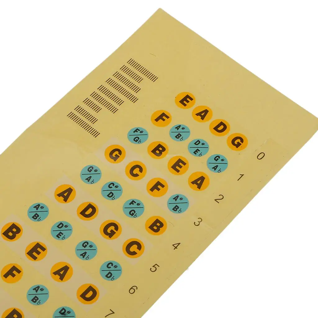 Electric Bass Note Sticker Thin Paper Fretboard Marker Fingerboard Aid for Music Students and Teachers
