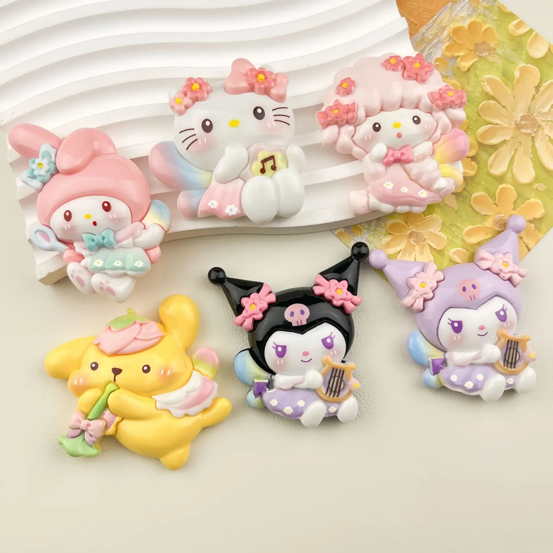 Miniso Daka Music Sanrio Diy كريم اللثة الراتنج اكسسوارات قضية الهاتف المحمول دبوس الشعر الثلاجة ملصق مواد المجوهرات