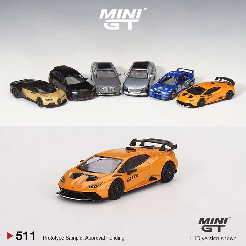 MINI GT 1:64 Model Car Huracán STO Arancio Borealis Alloy Sport Vehicle # 511 LHD Orange