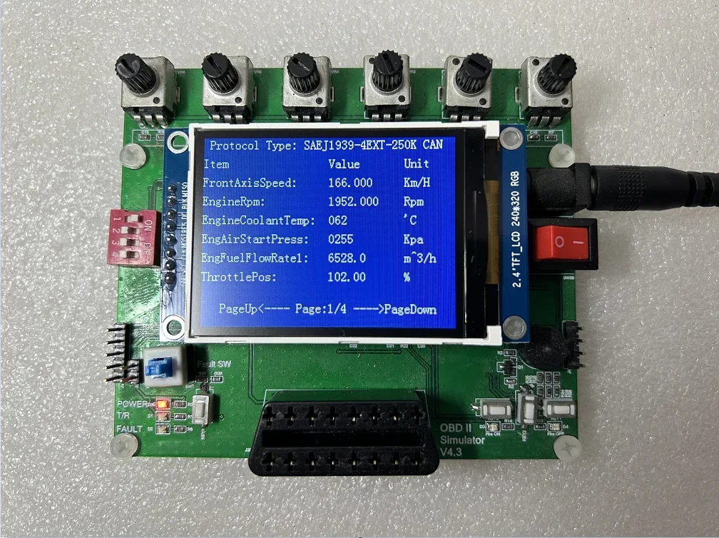 Pojazd OBD Simulator /ECU Emulator 0.96 calowy ekran OLED obsługuje J1939