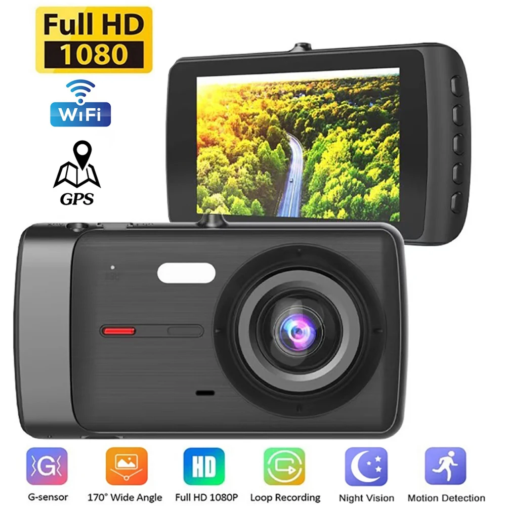 Car DVR Full HD 1080P WiFi GPS Dash Cam Rear View Car Camera Drive Video Recorder Night Vision Vehicle Black Box Parking Monitor