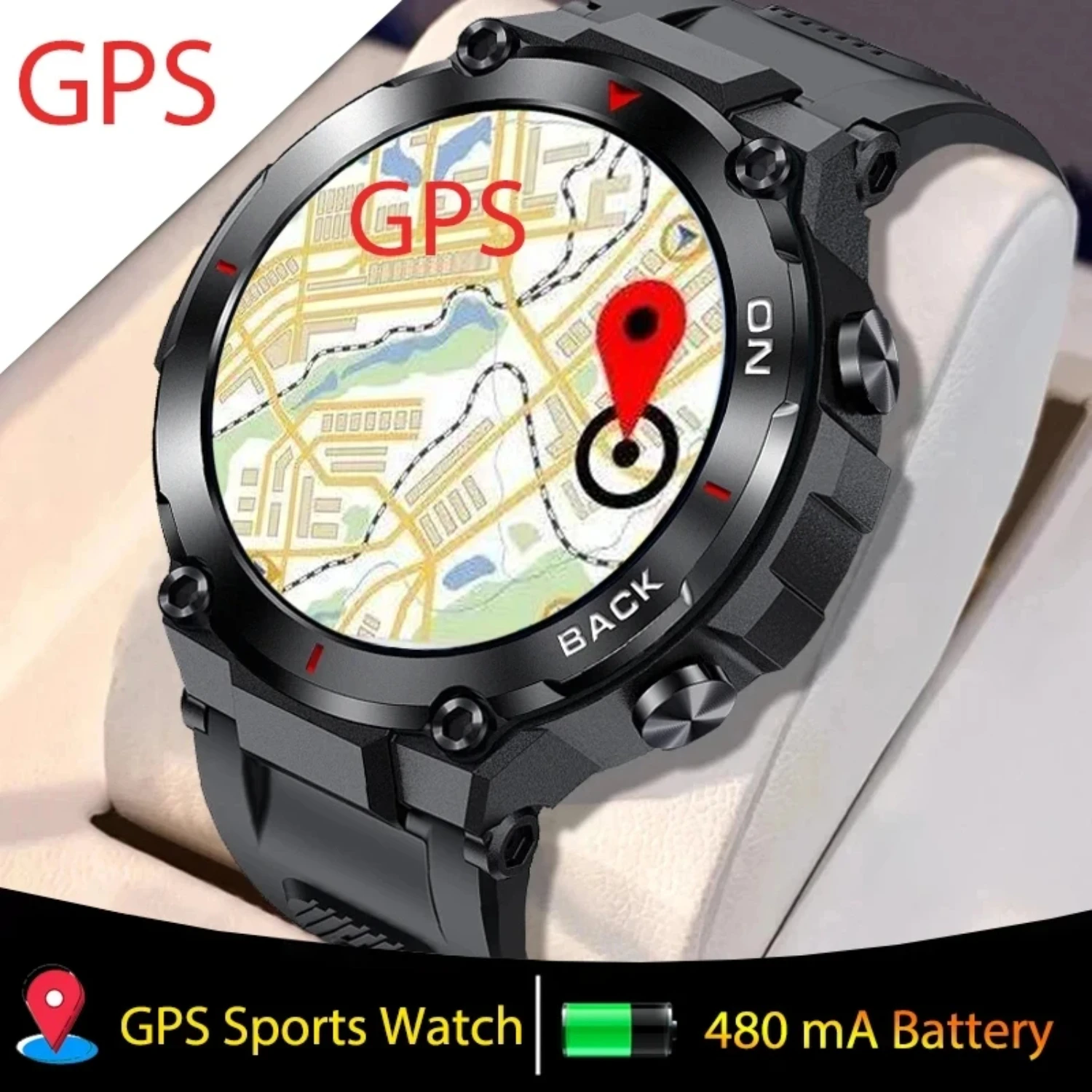 GPS Smart Watch Position Tracker Military Outdoor Sport Waterproof Smartwatch Man Fitness Watch   Android IOS