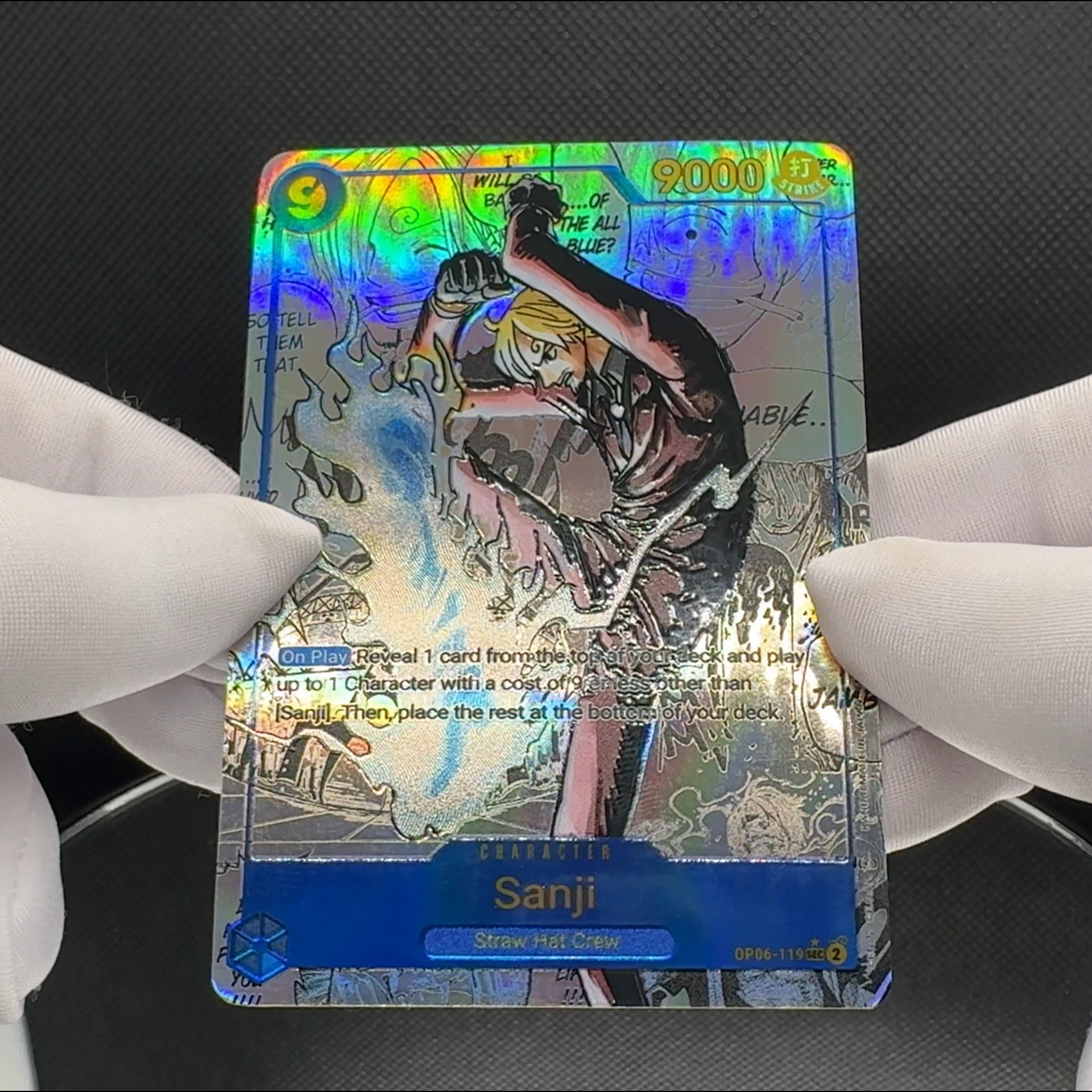 One Piece TCG OPCG English Manga card Blue Manga Sanji OP06-119 Textured Foil Card Character Card Sanji