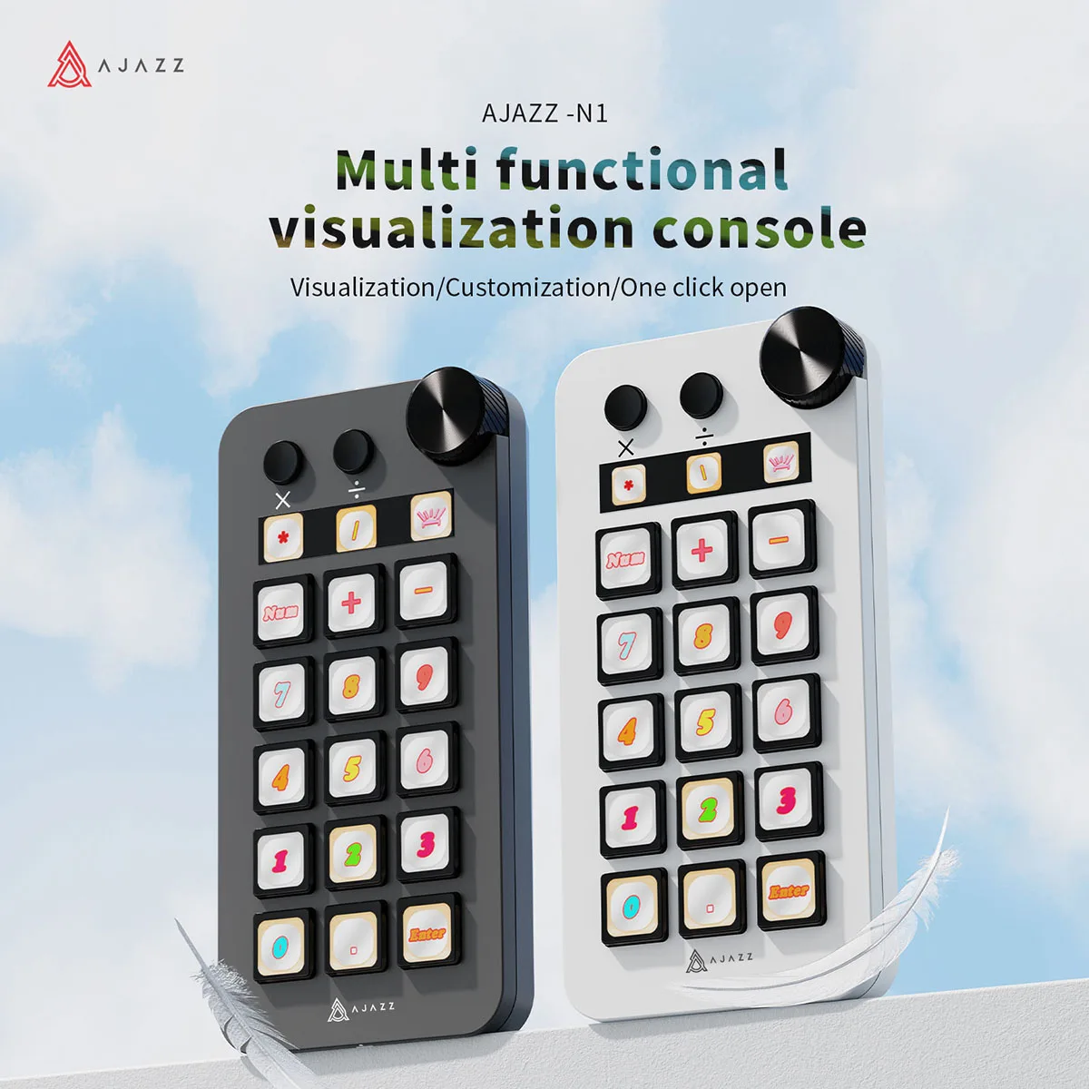 Ajazz N1 Intelligent control panel USB interface one-button switch to trigger application commands