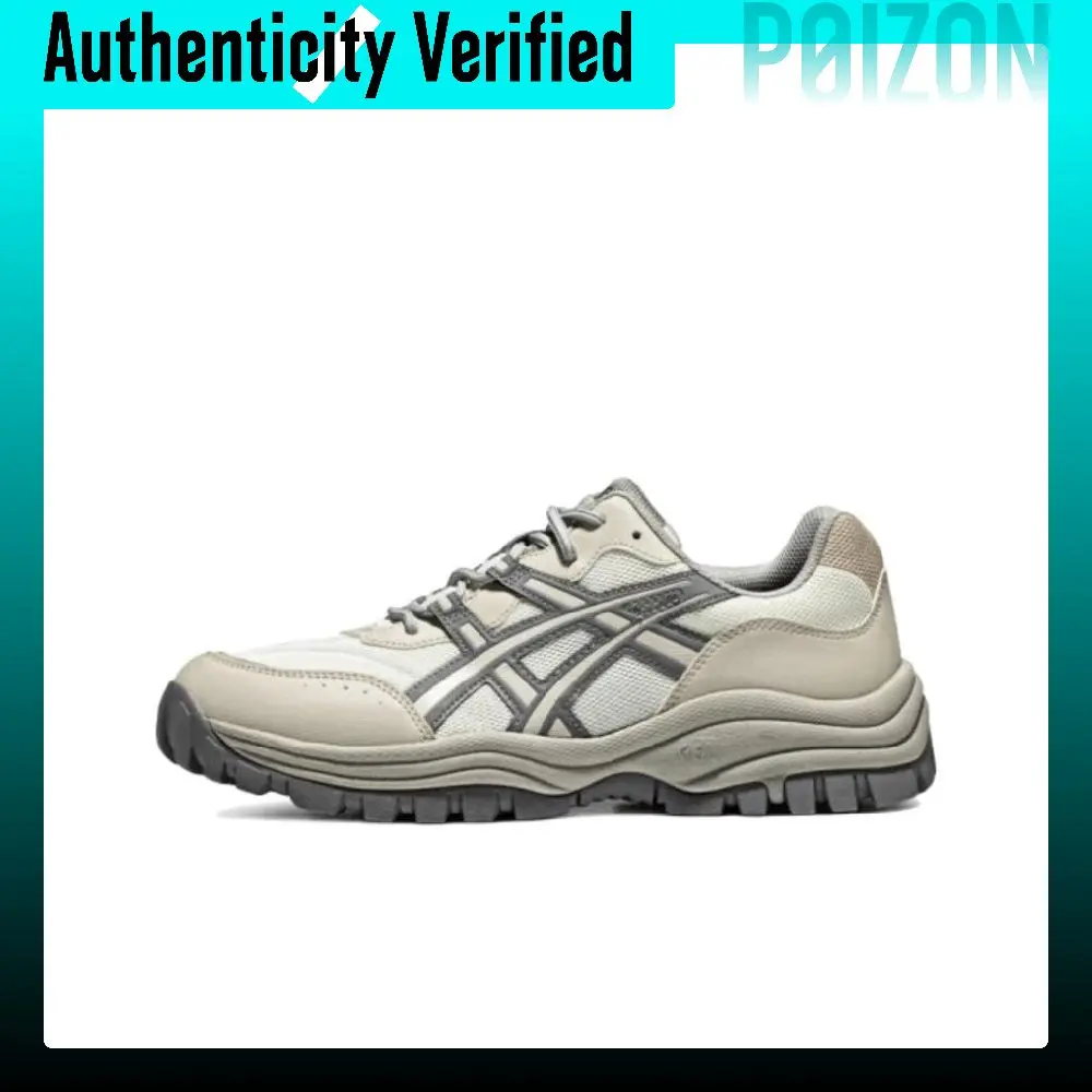 ASICS Cushioning Abrasion-Resistant Low-top Casual Running Shoes Unisex White Gray 1203A552-100-
