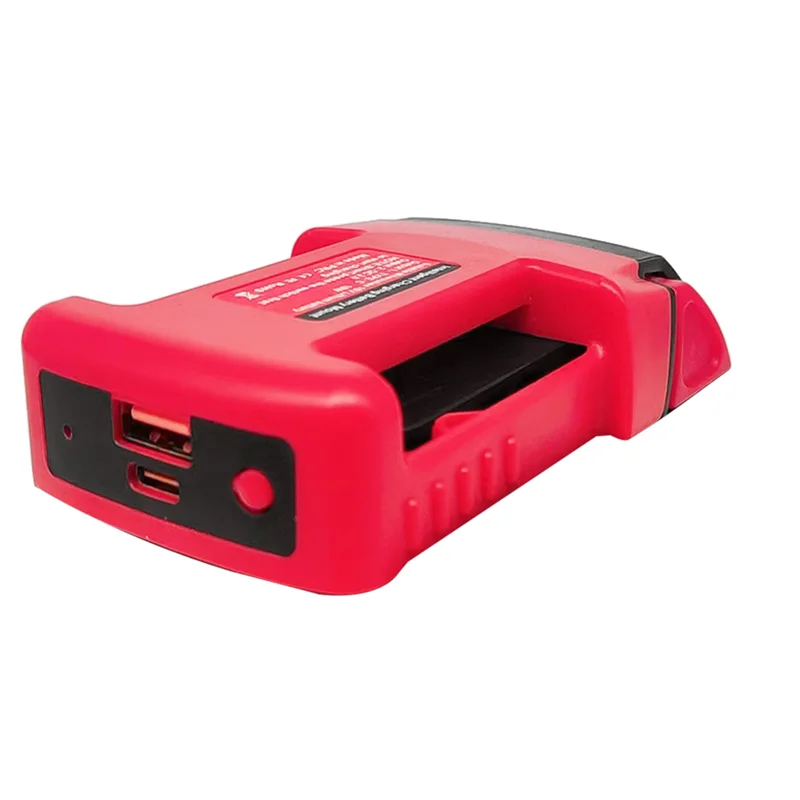 Carregador Rápido para Milwaukee Bateria 18v Suporte de Bateria Portátil Adaptador com Saída Usb e tipo c Carregamento Rápido