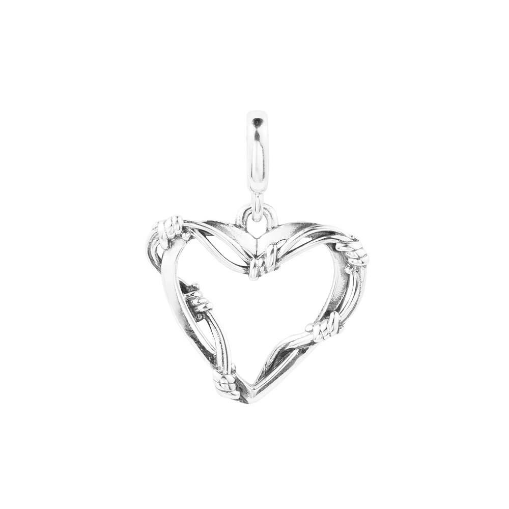 Charms 925 Original ME Wire Heart Medallion 2.5mm New In Phone Charm Keychain Women 925 sterling silver Bracelet Make Up Beads