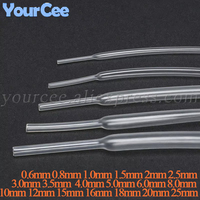 Transparent Heat Shrink Tube 0.6/0.8/1/1.5/2/2.5/3/5/6/8/10/12/15/16/18/20/25mm HeatShrink Tubing Shrinkable Sleeving Wrap DIY
