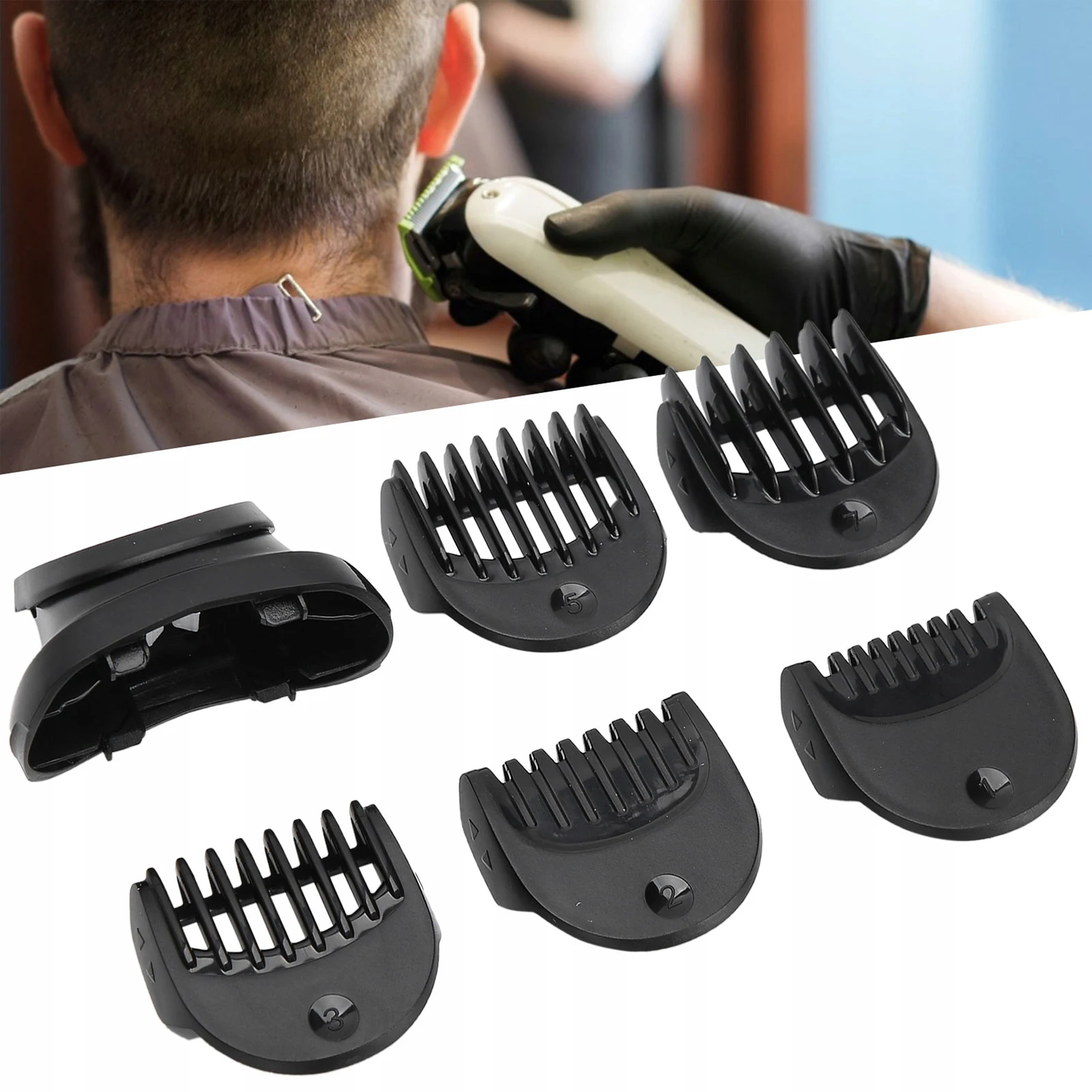 Razor Head Electric Shaver Trimmer Head for Braun Series 3 Replacement Razor Head with 5 Guide Combs 1/2/3/5/7mm Barber Tools