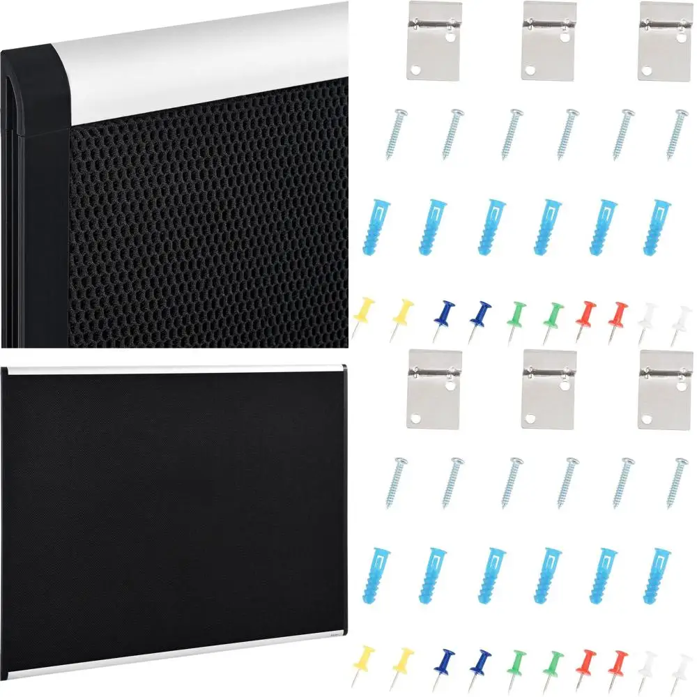 

24 Tall x 36 Wide Black Fabric Mesh Notice Board