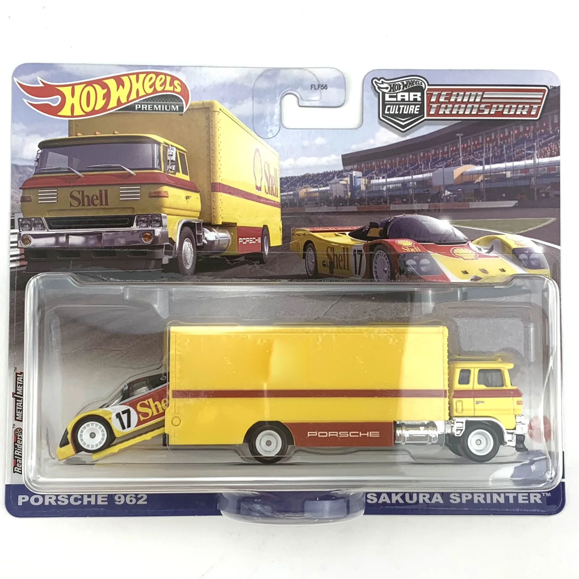 Hot Wheels Team Transport Cars PORSCHE 962 & SAKURA SPRINTER Car Culture  Collection Metal Die-cast Model Vehicles FLF56