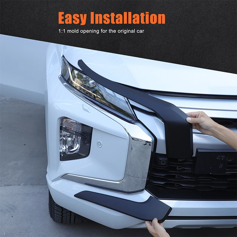 

Для Mitsubishi Triton L200 2019-2023 ABS автомобильный боковой передний бампер, накладки, полоски, автомобильные внешние аксессуары