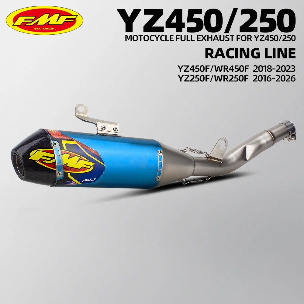 Slip on Exhaust MufflerFor Yamaha YZ250F WR250F YZ450F WR450F YZ/WR 250F/450F Motorcycle Escape Mid Pipe Kit