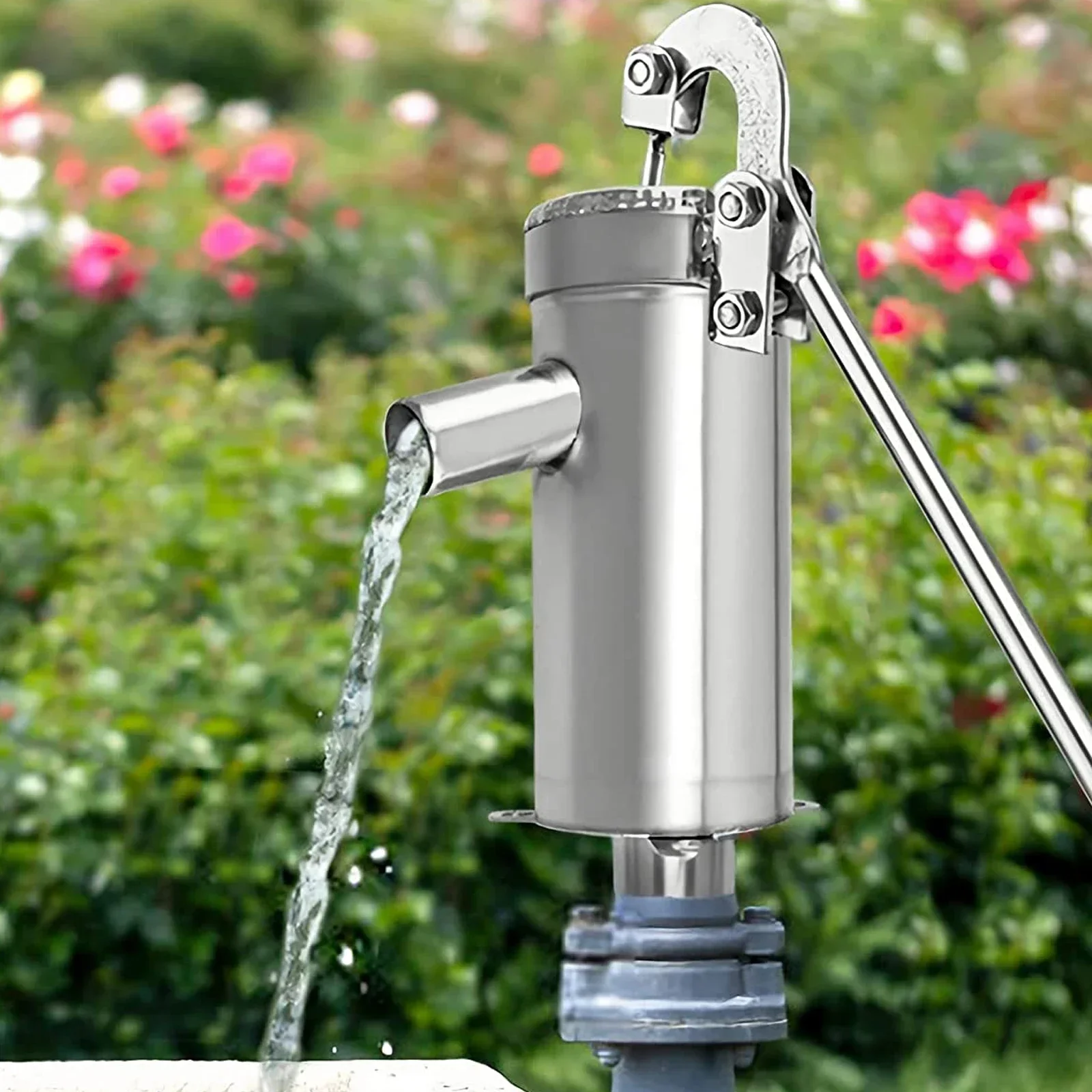 Manual Water Pump Household Garden Suction Pump Stainless Steel Hand Shake Well Jet Pump for Home Garden Yard