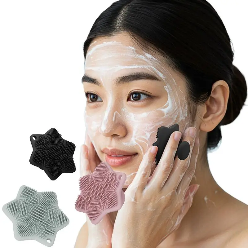 Mini zachte siliconen exfoliërende borstelreiniger Handmatige lichaamsreiniging Gezichtsverzorging Draagbare scrubber Douche Siliconen badborstel