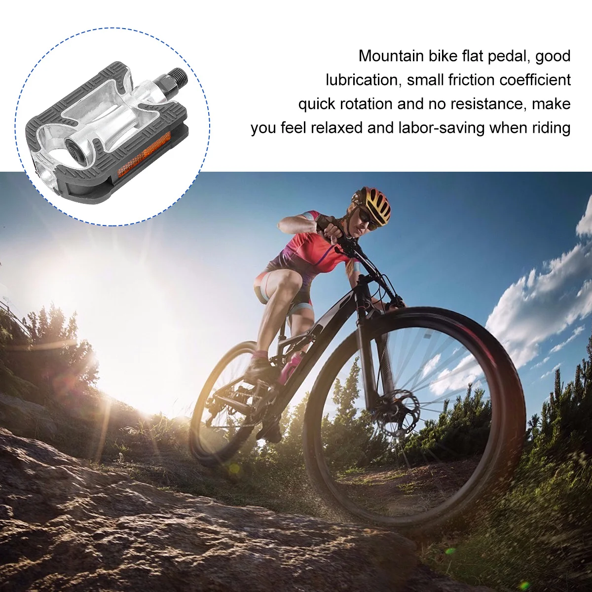 2Pcs Aluminum Alloy Bicycle Pedals Non-Skid Flat Platform for Mountain Mountain Bike Pedals Cycling Accessories