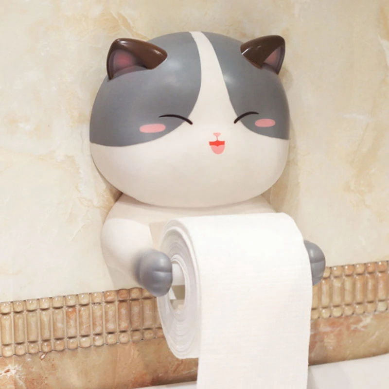 TKOH-pemegang Tisu Toilet, aksesori kamar mandi, rak penyimpanan kertas vertikal kartun, pemegang gulungan kertas Toilet