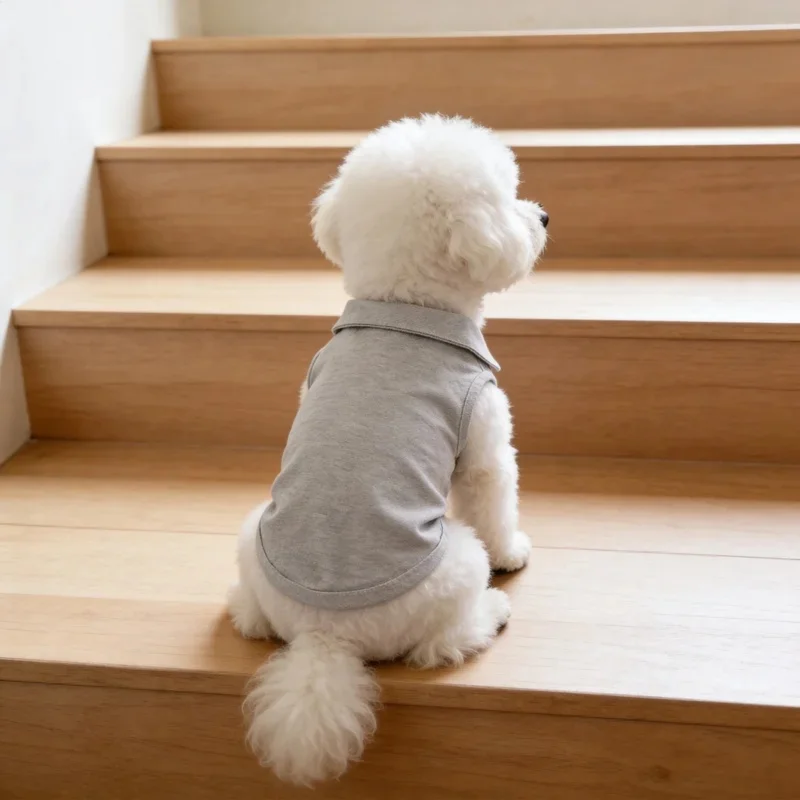 Summer Pet Polo Shirt Solid Color Breathable Dog T-shirt Soft Cotton Cat Vest Puppy Clothes
