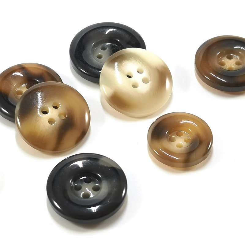 10Pcs/Set Luxury Resin Buttons 4 Holes Round Button for Sweater Suit Coat Decorations DIY Garment Handmade Sewing Accessories