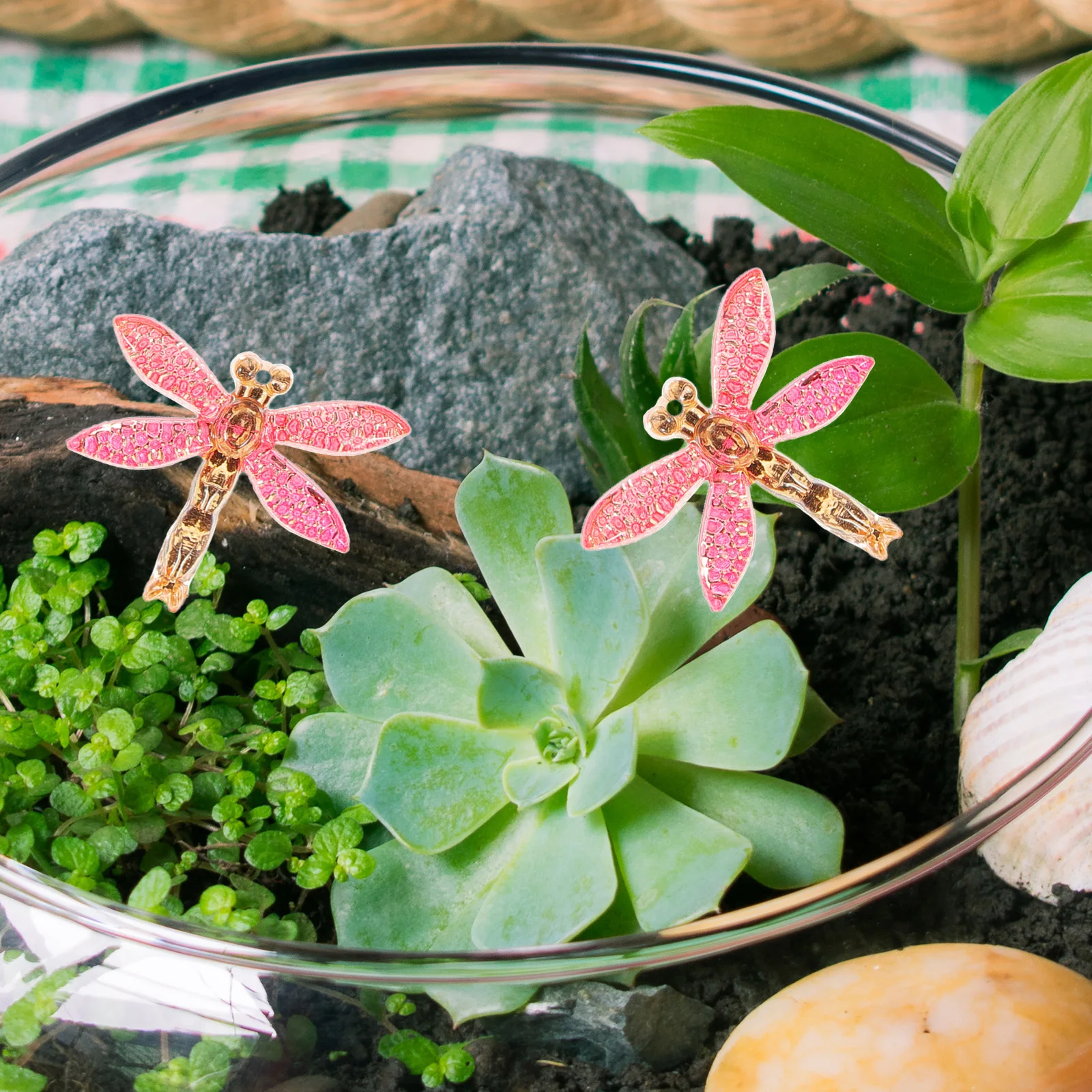 10Pcs Tiny Dragonfly Charms Resin Embellishments Mini Dragonfly Craft Supplies for Jewelry Making Garden Decorations