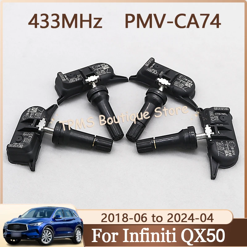 

4 шт., 433 МГц PMV-CA74 40700-3HN0B, система датчиков автомобильных шин, датчик давления в шинах TPMS для Infiniti QX50 QX70 QX80 Q70 QX Nissan