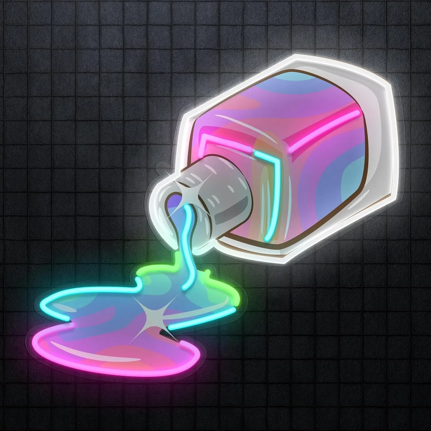 Nail Polish UV Printing Neon Sign Dimmable LED Light USB Power Switch Suitable for Beauty Shop Dressing Room Decoration Gifts