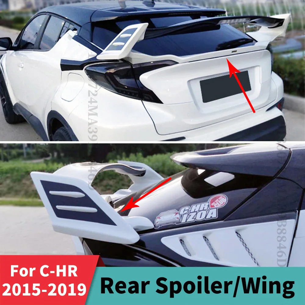 

Sport Rear Trunk Wing Spoiler Splitter Diffuser Boot Lip Refit Replacement Part For Toyota C-HR CHR 2015-2019 Tail Tuning