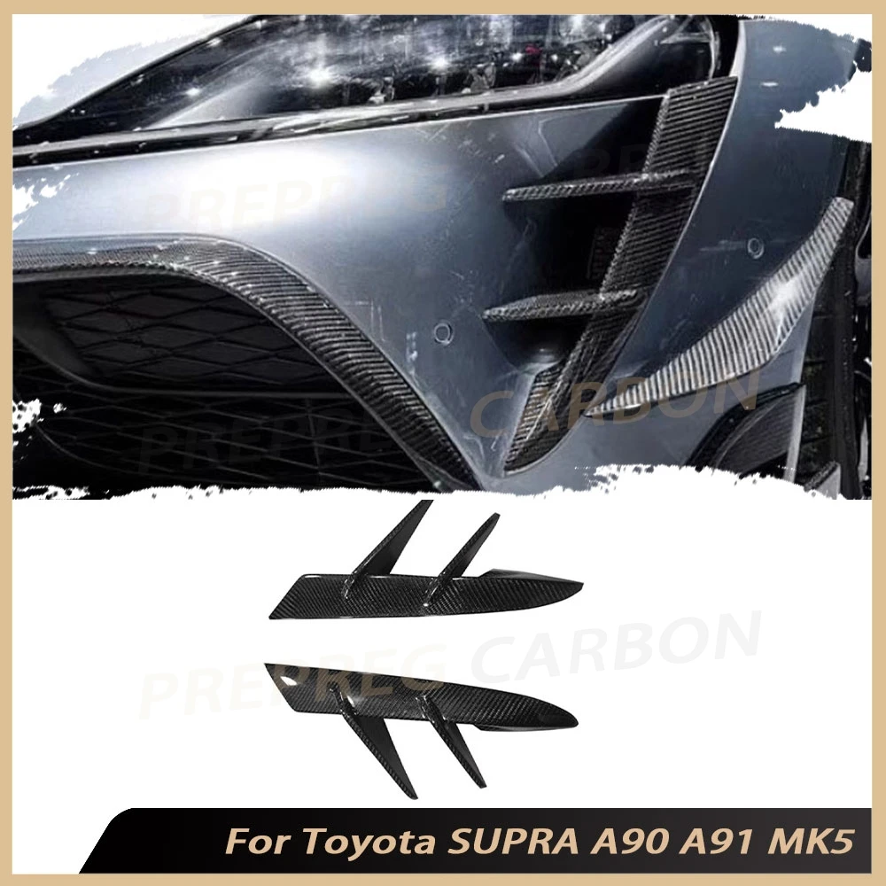 

Carbon Fiber Car Side Spoiler Splitter For Toyota SUPRA A90 A91 MK5 2019-2023 Car Front Bumper Wind Knife Splitter Body Kit