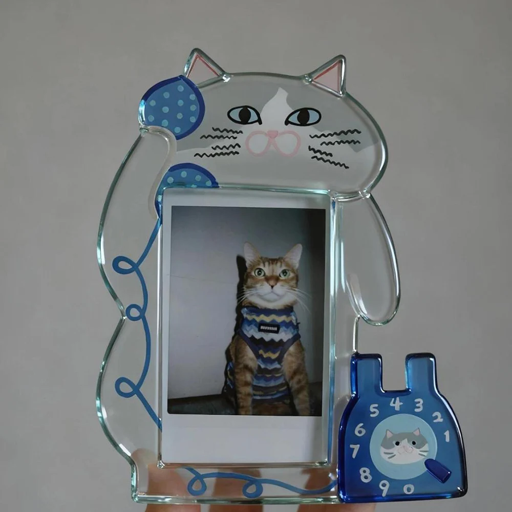 New 3-inch Pet Photo Frame Cute Kitten Acrylic Photo Frame Photo Display Collection Frame Creative Desktop Decoration Ornaments