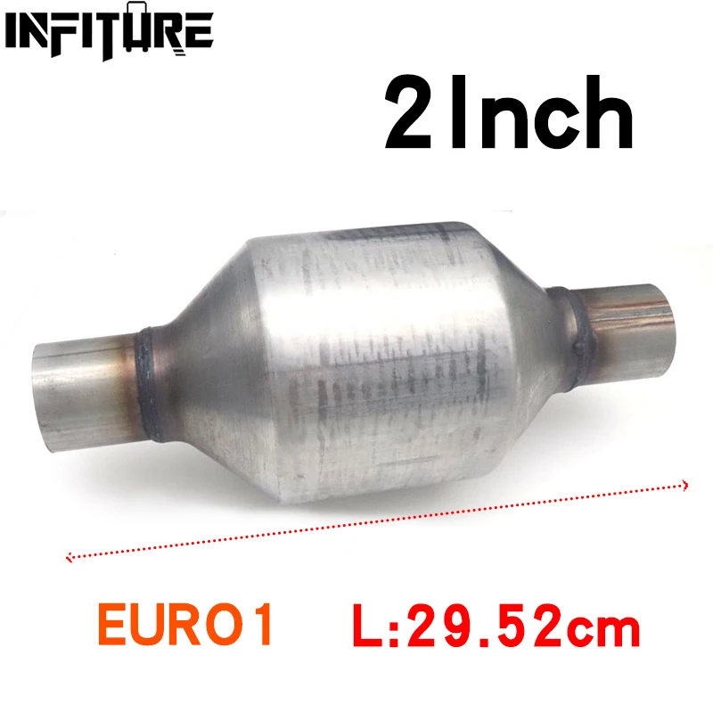 2 Inch Outlet 400cells Ceramic Core High Flow Stainless Steel Round Catalyst EURO1 Universal Catalytic Converter