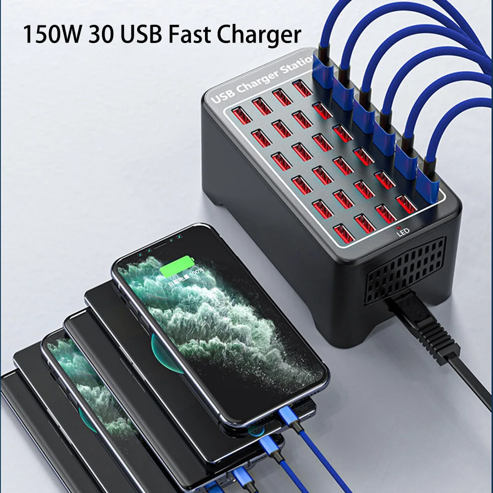 station-de-charge-murale-universelle-150w-30-ports-usb-chargeur-rapide-pour-telephone-portable-adaptateur-d'alimentation-livraison-directe