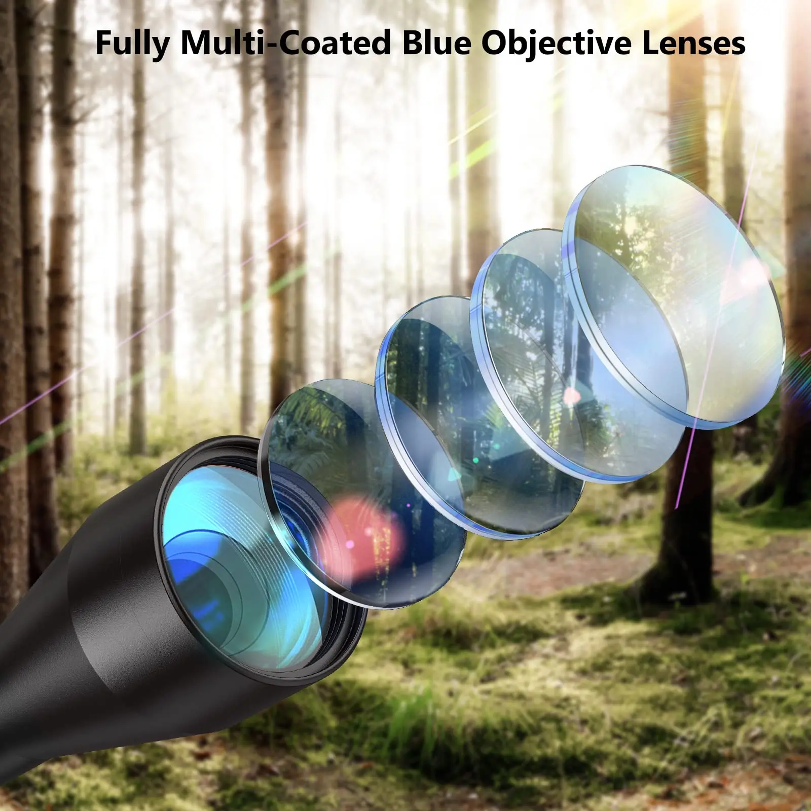 MidTen Rifle Tactical Riflescope 3-9x40 Optics R4 Reticle Crosshair Scope with 20mm Free Rail Mounts Airsoft Hunting Scopes