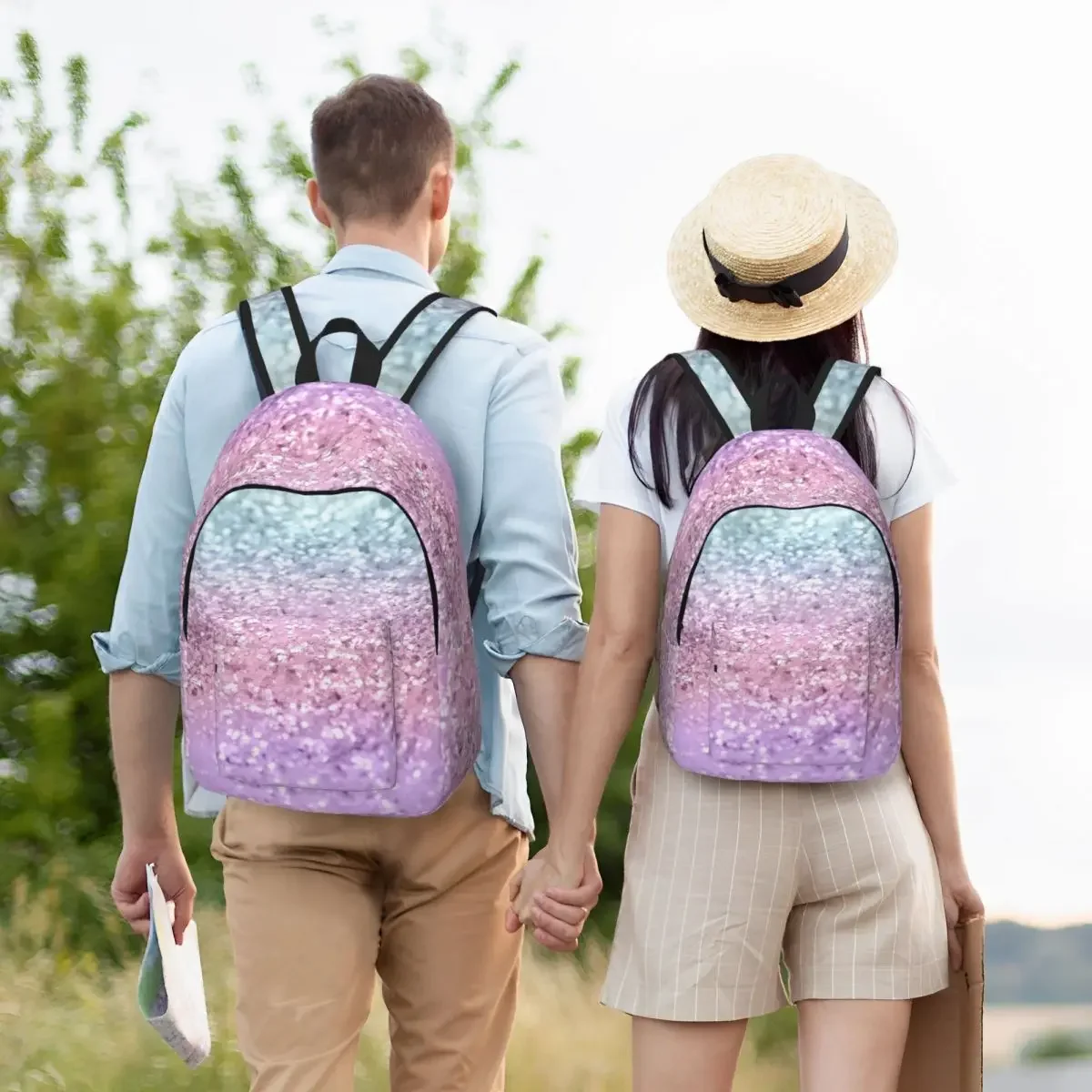 Einhorn Mädchen Glitzer Glänzende Kunst Leinwand Rucksack Junge Mädchen Kinder Student Schule Büchertasche Rosa Funkelnder Tagesrucksack Kindergartentasche