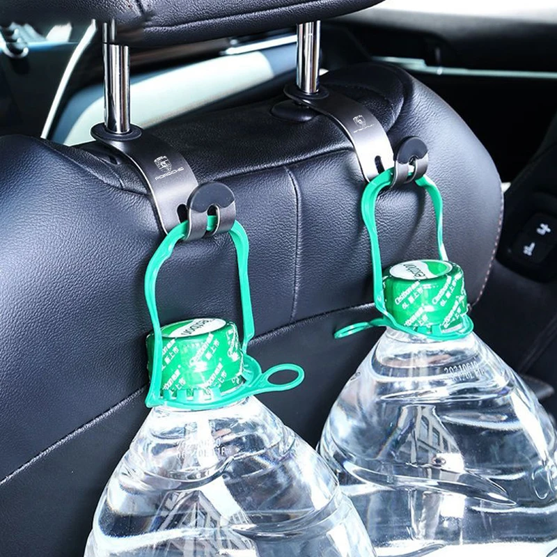 2PCS Car Hooks Seat Headrest Organizer Holder For Porsche 911 Cayenne 918 Pajun 917 718 Panamera Macan Auto Storage Accessories