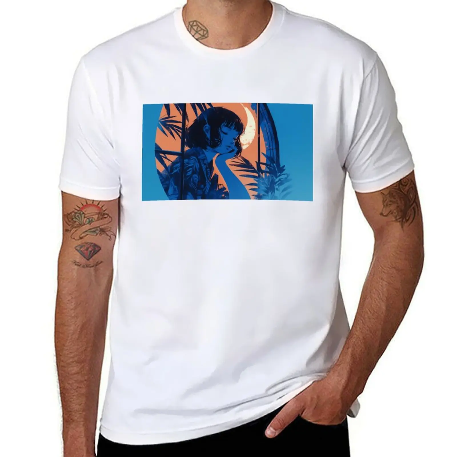 

Oriental Lofi Anime Illustration T-Shirt g man t shirts for men man t shirt summer T-Shirt