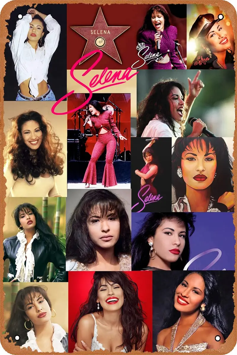 Selena Quintanilla Poster Retro Vintage Decor Metal Tin Sign 12x8 Inches