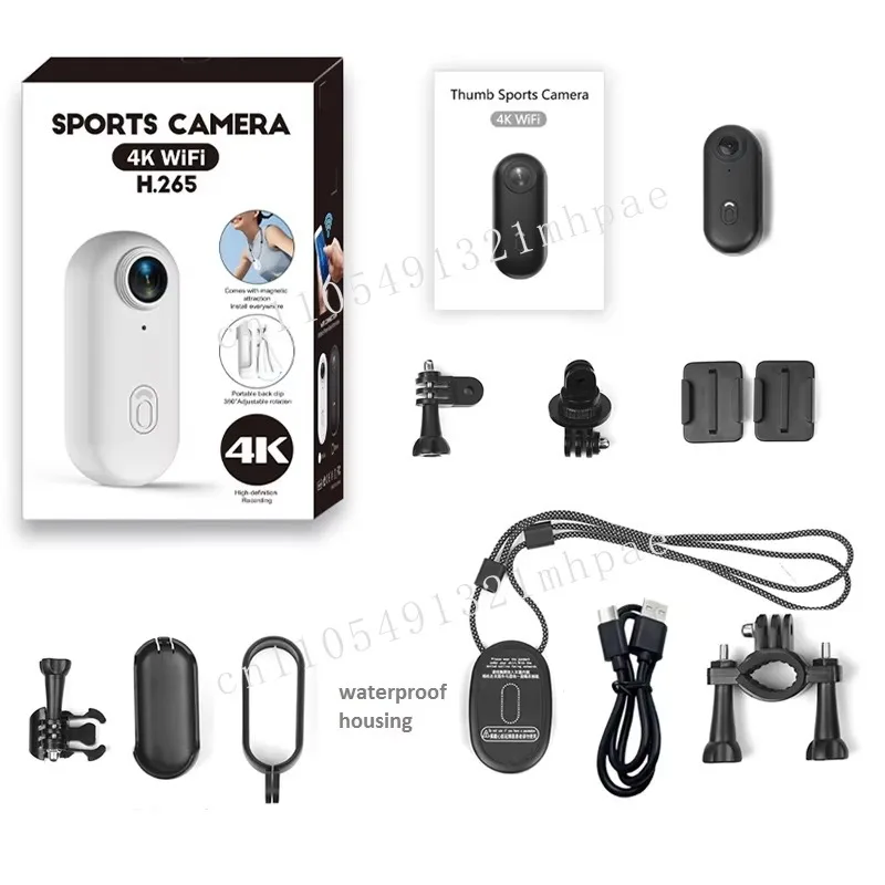 Waterproof WiFi sports camera 4k ultra high definition wide-angle video detachable lens cover thumb sports mini camera