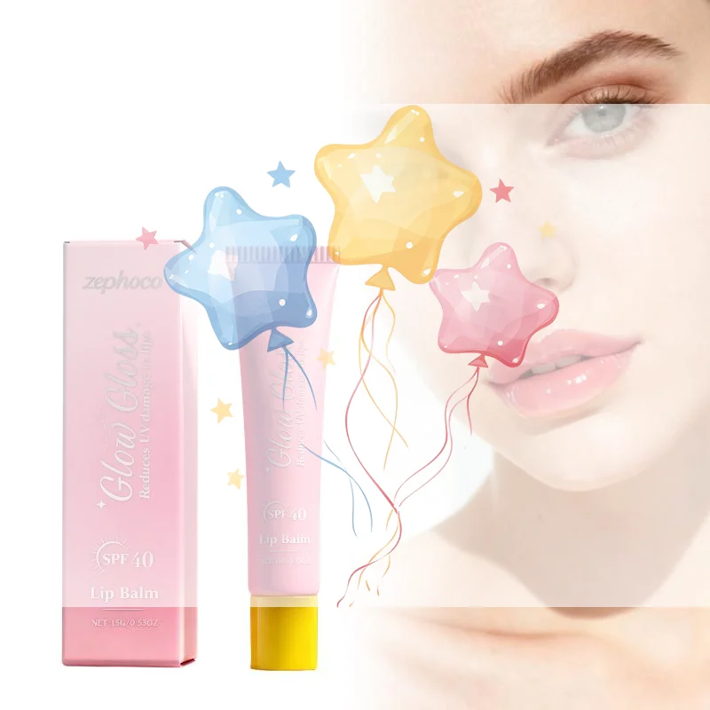 Gel Labial Protector Solar Transparente con Aceite de Menta, Reduce Daños UV, Mejora la Sequedad, Previene la Cheilitis, Ilumina, Cuidado Labial Cristalino