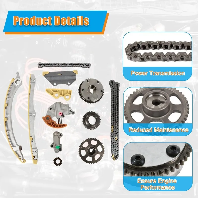 Kit Rantai Waktu dengan Pengatur Poros Bubungan Cocok untuk ILX Accord Civic Crosstour CR-V 2.4 Ganti OE 14510-R40-A01 13620-RAA-A02 Engi