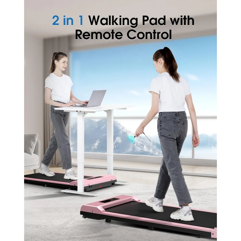 Walking Pad Under Desk, 6.2MPH Portable Flat Treadmill for Office & Home, 2.5HP Ultra Quiet Standing Desk Treadmill