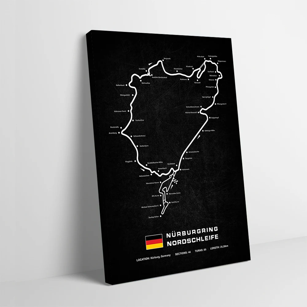 Nurburgring Circuit Poster Customizable Printed Canvas Painting Wall Art Gift for Gaming Room Decoration Home Decor Items Mural
