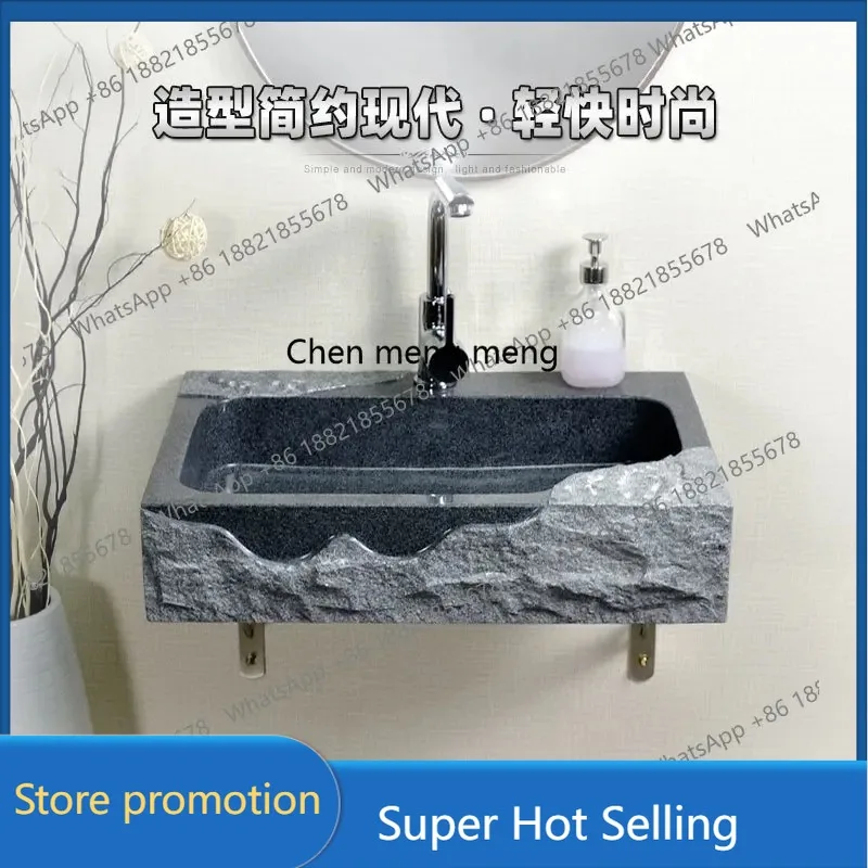 

A17 Wall-mounted wash basin marble combination, small and simple bathroom, household toilet, balcony washbasin