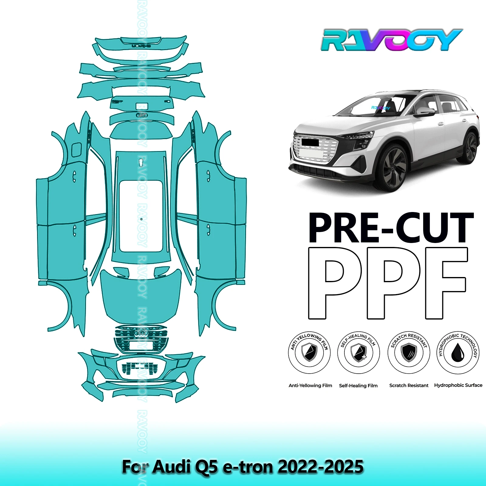 

Full Vehicle Clear Bra Precut PPF Paint Protection Film For Audi Q5 e-tron 2022-2025